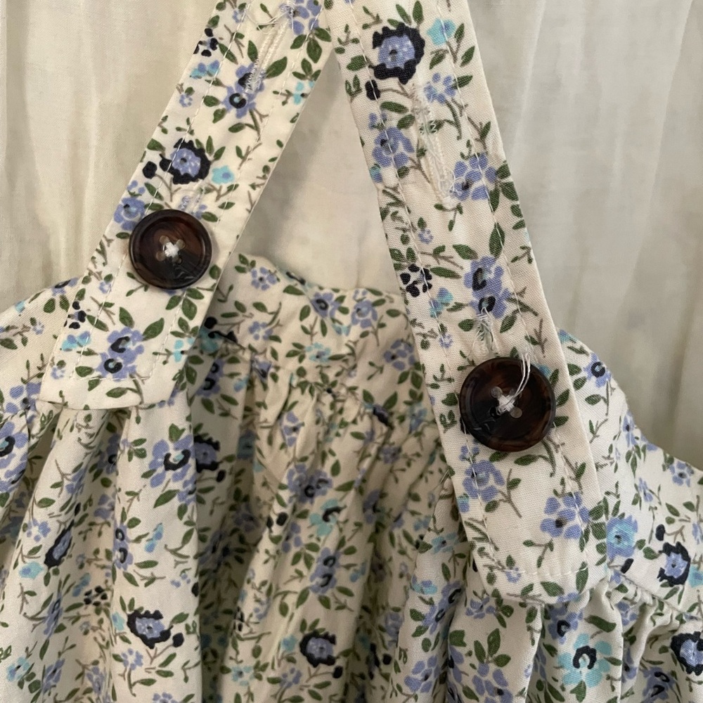 Free People Petunia Mini Dress; Ditsy Floral Cream & Blue - Picture 6 of 10